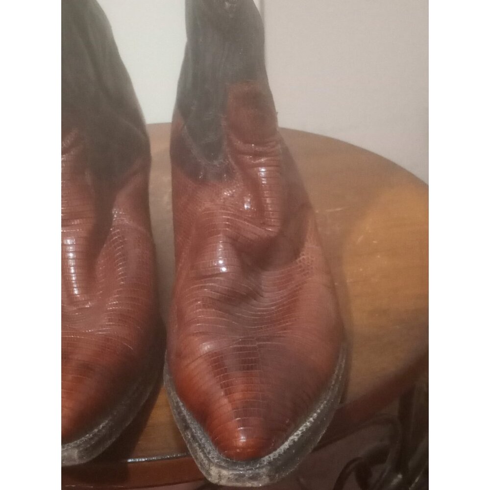 Justin Womens Pointed Toe Slip On Mid Length Boots Brown Size 6.5B - Picture 8 of 12